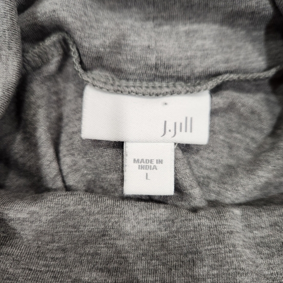 J Jill Shirt Womens Large Gray Cotton Modal Stretch Turtleneck Long Sleeve - Picture 5 of 12